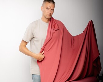 Tela Mezcla de Lana Wild Rose, Punto Suave Rosa Palo por Metro, Textil Designer Thygesen & Birk para Confección