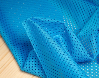 Portuguese Technical Sports Mesh Fabric Cyan Performance Polyester Mesh