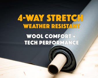 Tejido softshell de lana Schoeller Suiza / naturetec - Negro