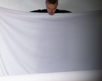 Polartec Power Wool Fabric, White Merino Polyester Knit, Style 60011
