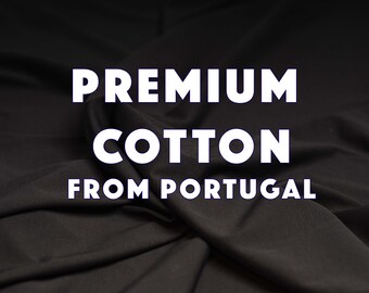 Tela de Algodón Negra de Portugal – Ideal para Camisetas, Streetwear y Ropa