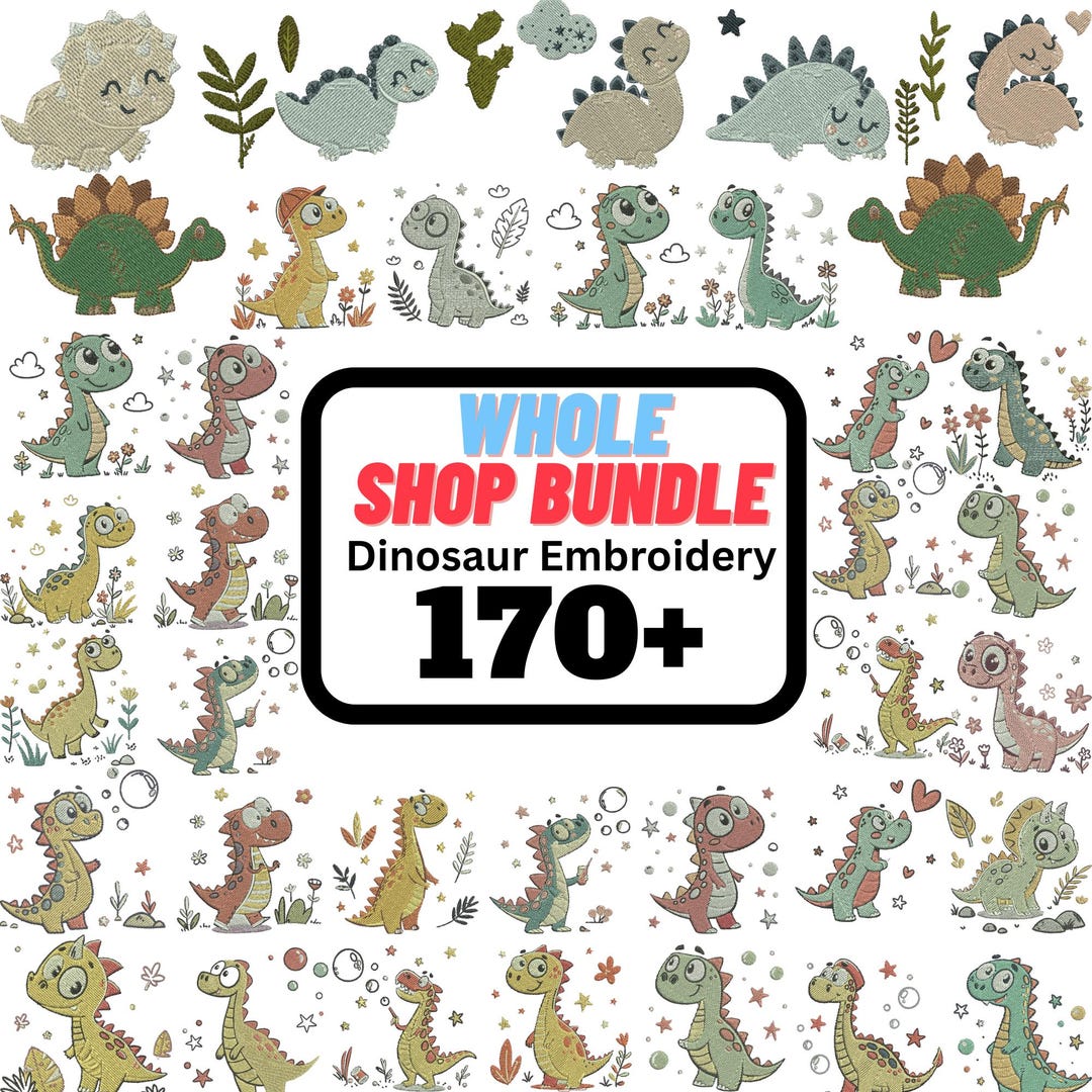 Dinosaur Machine Embroidery Design T-rex Embroidery Dino Embroidery ...