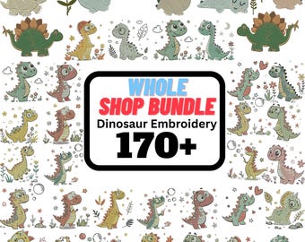 Dinosaur Machine Embroidery Design T-Rex  Embroidery Dino Embroidery Mini Dinosaur Embroidery Cute Dinosaur Designs 3 Sizes Instant Download