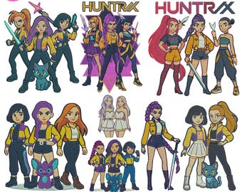 Huntrix Girl Machine Embroidery Design Huntrix Kpop Idol Embroidery Huntrix Anime Girl Embroidered All Formats 5+Sizes Instant Download File