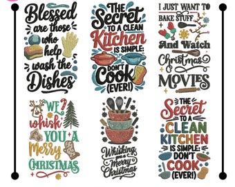 Diseño de bordado a máquina con frases divertidas de cocina, gorro de chef bordado, utensilios de cocina, comidas y recuerdos bordados, archivos digitales bordados.