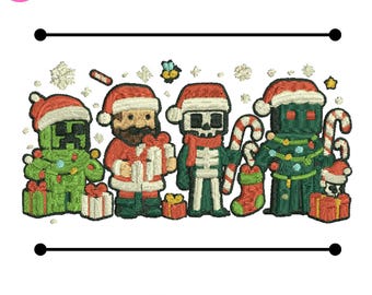 Just A Jolly Creeper Maschinenstickerei Weihnachtscreeper Stickdatei Download Gamer Charakter Weihnachten EMB Grün Charakter PES Dateien