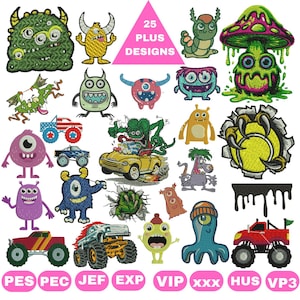 Monster Embroidery Design Labubu Monster Design Fluffy Monsters Baby Monster Embroidery File Cute Monster Cute Cartoon Monsters Emb Pattern