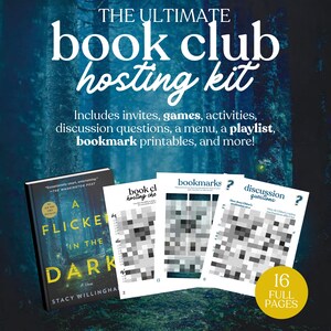 A Flicker in the Dark Book Club Hosting Kit || Printable Discussion Questions Meeting Guide Printable Download PDF thriller Stacy Willingham