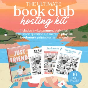 Just Friends Book Club Hosting Kit || Printable Discussion Questions  Meeting Guide Printable Instant Download PDF Romance Haley Pham