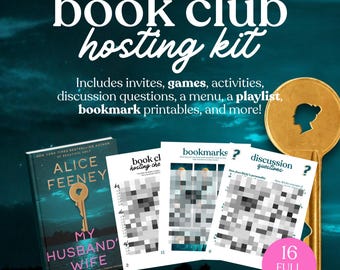 My Husband's Wife Book Club Hosting Kit || Printable Discussion Questions Meeting Guide Printable Instant Download PDF Alice Feeney thriller