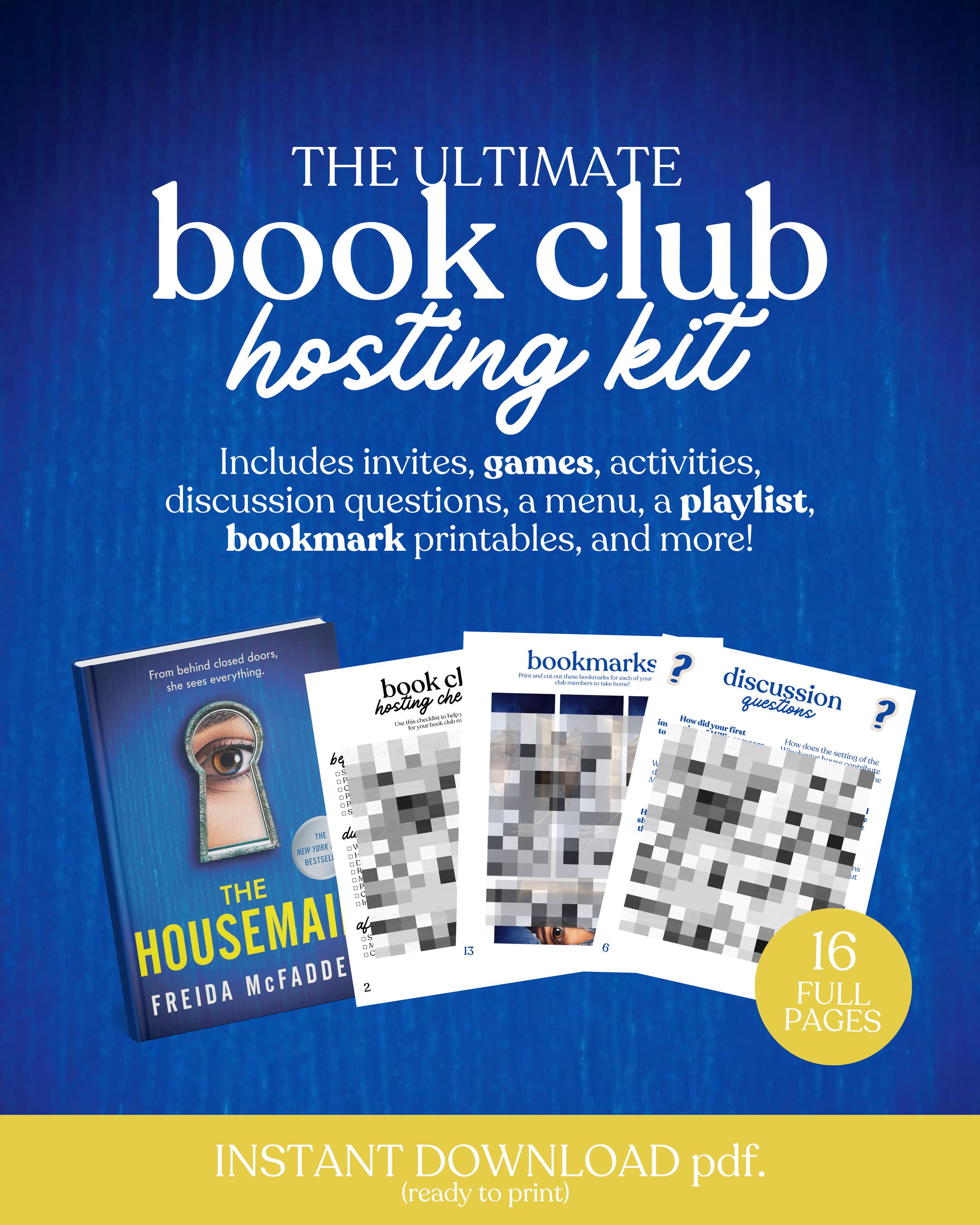 The Housemaid Book Club Hosting Kit || Printable Discussion Questions ...