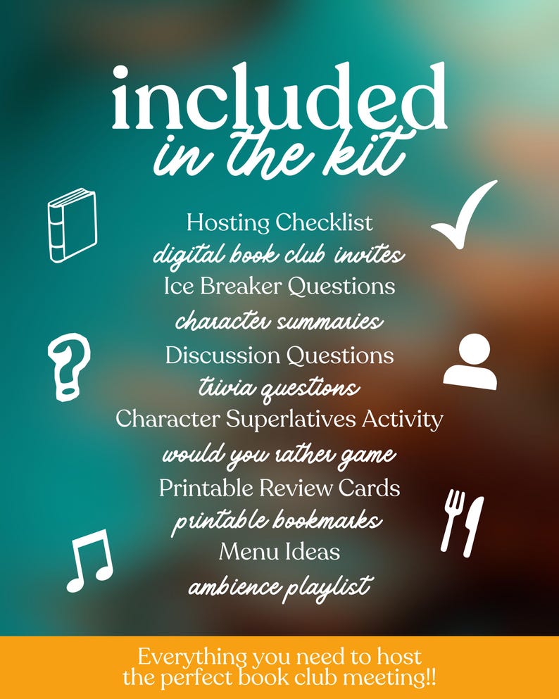 The Missing Half Book Club Hosting Kit || Printable Discussion Questions Meeting Guide Printable Instant Download PDF Ashley Flowers image 2