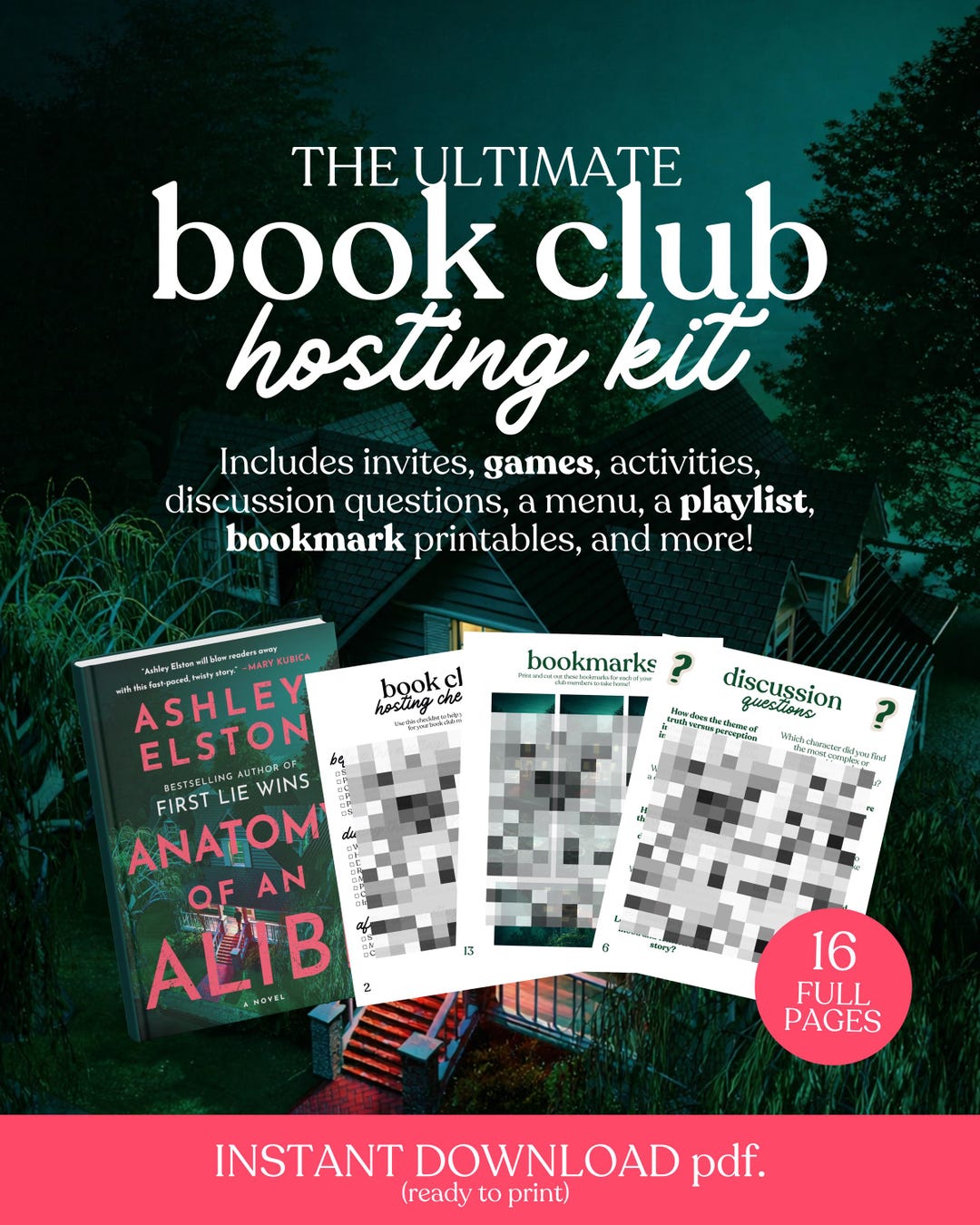 Anatomy of an Alibi Book Club Hosting Kit || Printable Discussion ...