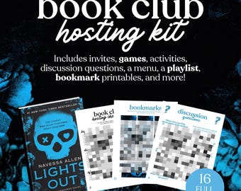 Lights Out Book Club Hosting Kit || Printable Discussion Questions  Meeting Guide Printable Instant Download PDF navessa allen