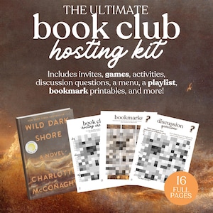 Wild Dark Shore Book Club Hosting Kit || Printable Discussion Questions Meeting Guide Printable Instant Download PDF Charlotte Mcconaghy