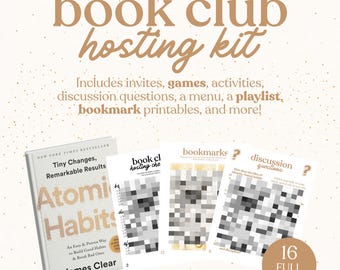 Atomic Habits Book Club Hosting Kit || Printable Discussion Questions  Meeting Guide Printable Instant Download PDF James Clear