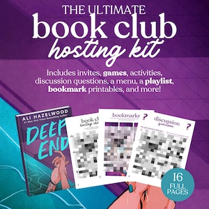 Deep End Book Club Hosting Kit || Printable Discussion Questions  Meeting Guide Printable Instant Download romance ali hazelwood