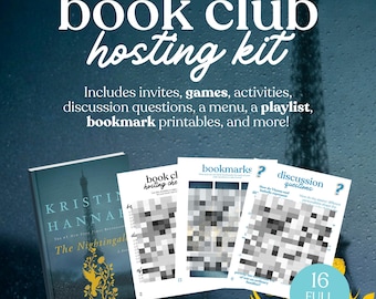 The Nightingale Book Club Hosting Kit || Printable Discussion Questions  Meeting Guide Printable Instant Download PDF Kristin Hannah fiction