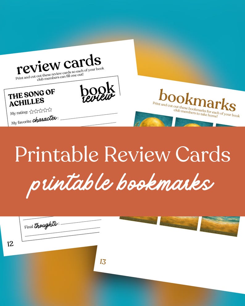 The Song of Achilles Book Club Hosting Kit || Printable Discussion Questions Meeting Guide Printable Instant Download PDF madeline miller image 8