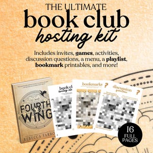 Värdpaket för Fourth Wing-bokklubben || Utskrivbara diskussionsfrågor Mötesguide Utskrivbar PDF för direktnedladdning Rebecca Yarros