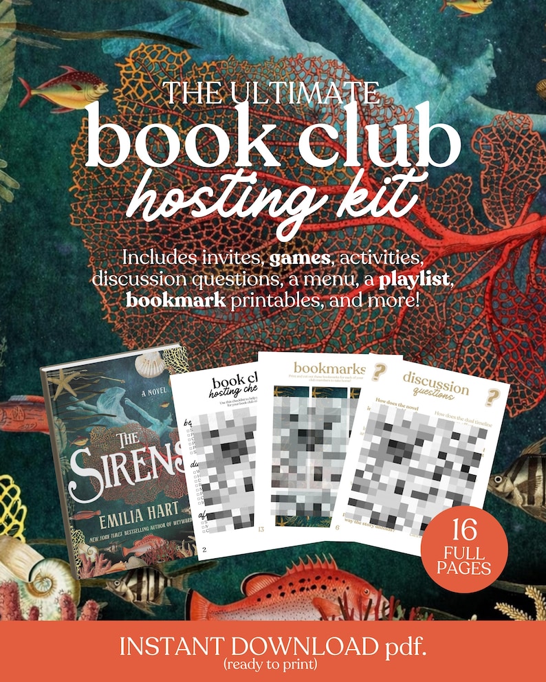 Kit para organizar el club de lectura de Las Sirenas // Preguntas de debate imprimibles Guía de reunión Descarga instantánea en PDF Emilia Hart imagen 1
