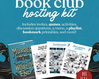Der Murder at World End Book Club Hosting Kit || Druckbare Diskussionsfragen Meeting-Leitfaden Druckbare Download PDF Ross Montgomery