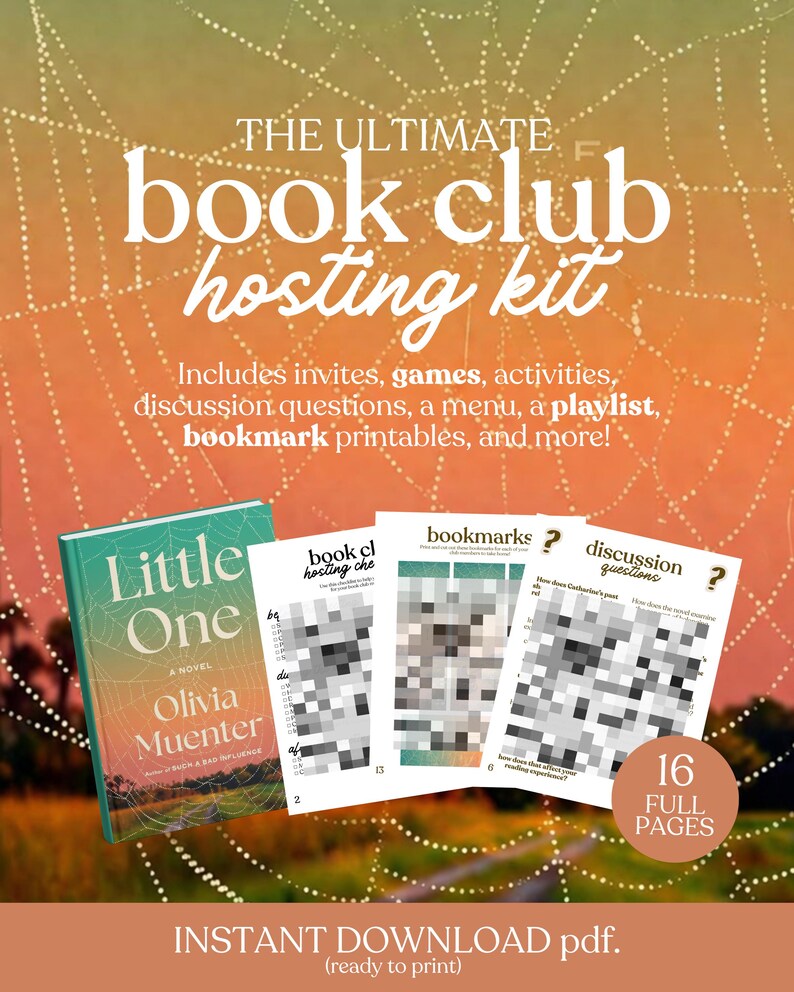 Puede incluir: Kit digital para organizar un club de lectura, que incluye invitaciones, juegos, actividades, preguntas de debate, un men&uacute;, una lista de reproducci&oacute;n y marcadores imprimibles. Incluye el libro "Little One". 16 p&aacute;ginas completas.
