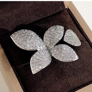 Crystal Flower Statement Ring: Sparkly Cocktail Jewelry, Bridal Party Ring