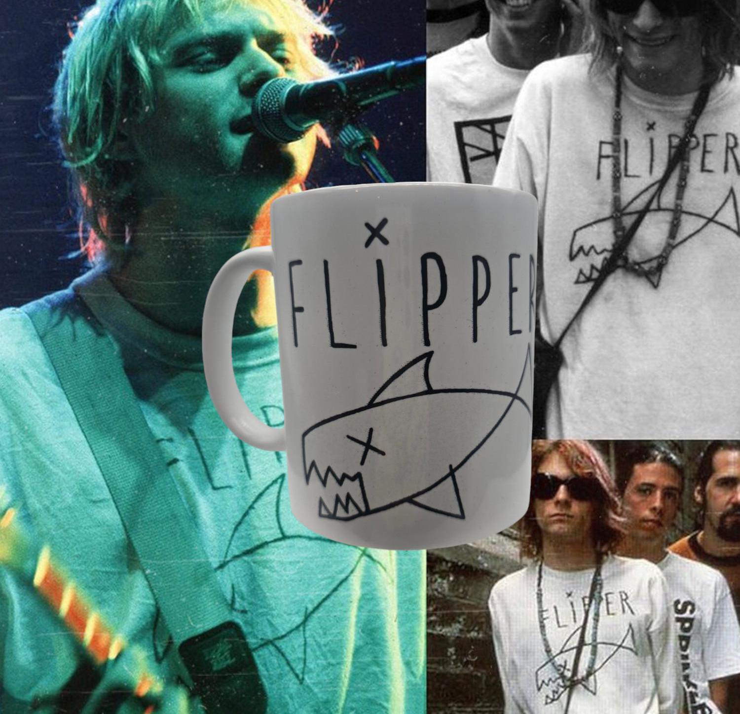 Maglietta Nirvana Kurt Cobain New York 1991 – Maglia Bianca Con Squalo – INSIDETSHIRT