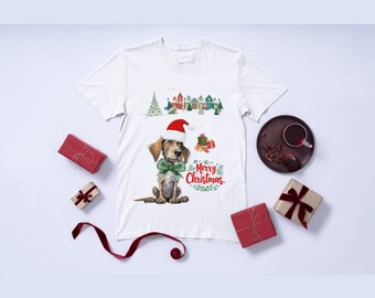 Beagle navideño PNG: Perro con gorro de Papá Noel (descarga digital)