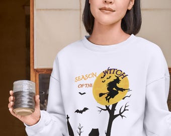 Witch Silhouette PNG: Spooky Halloween Moon & Haunted House (Digital Download)