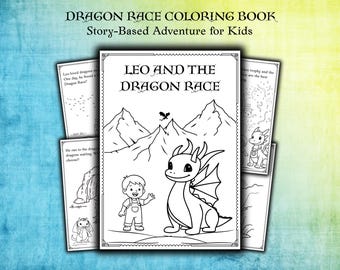 Dragon Coloring Book | Story-Based Adventure for Kids (Instant Download PDF)