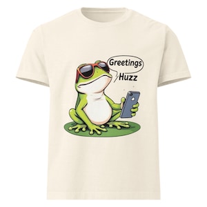 Greetings Huzz Frog Meme Shirt – Weird Gen Z & Gen Alpha Humor Oversized Tee