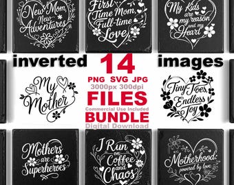 Mini-pack de gravures sur ardoise pour la fête des mères | 14 fichiers PNG, JPG et SVG