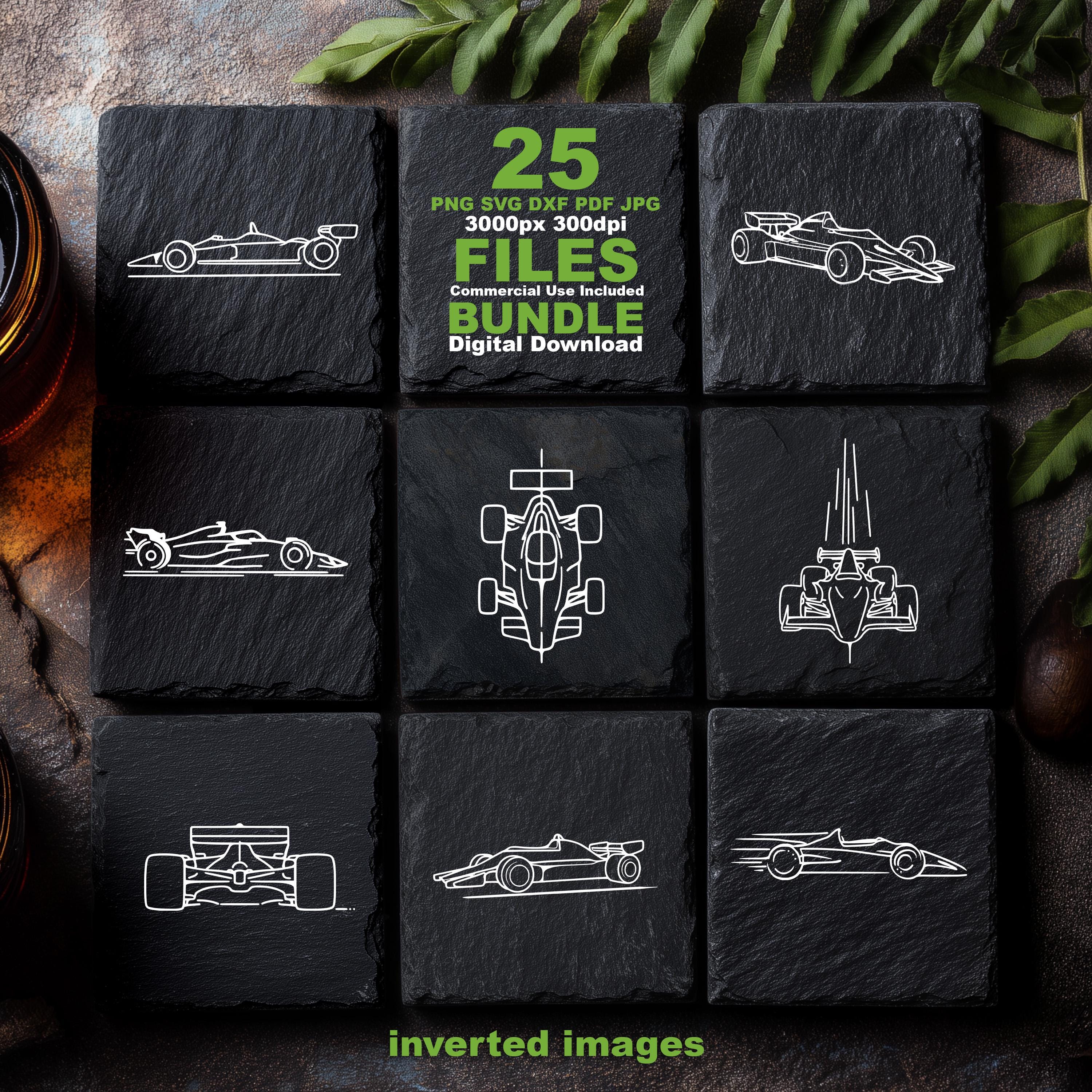 Racing Car SVG PNG DXF, Formula Race Laser Engraving Files, Inverted ...