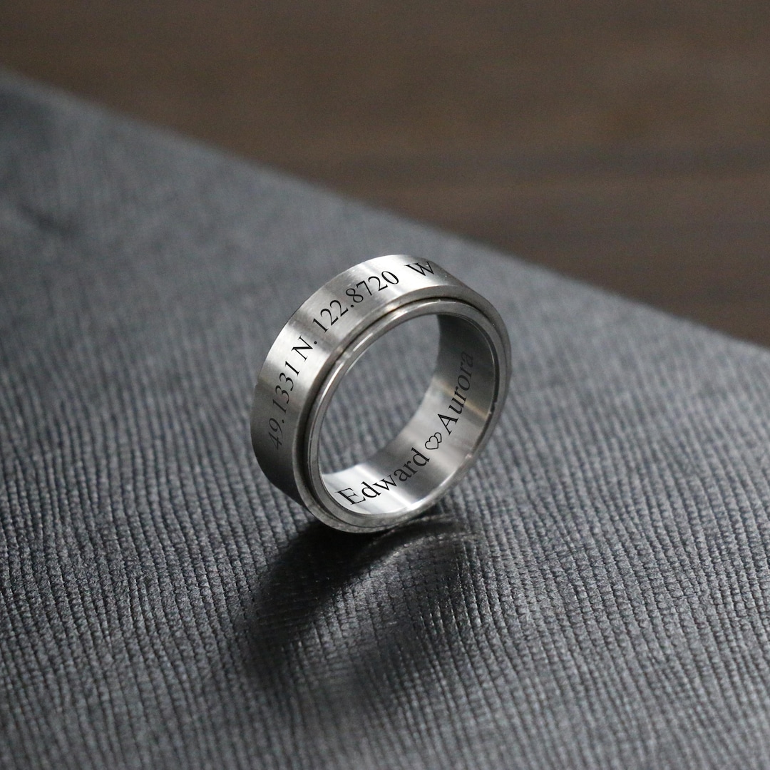 Customizable Promise Rings Personalized Promise Ring for Him & Her, Custom Engrave Stainless Steel ...