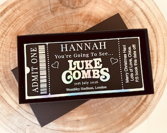 Personalised ticket event, Fake Ticket Gift, Event ticket gift, Concert ticket reveal, Luke Combs ticket