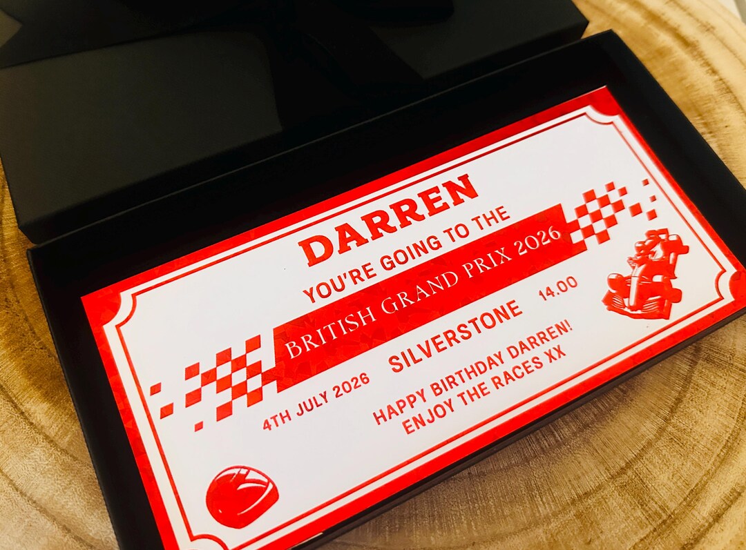 Personalised Formula 1 Ticket, Formula One Tickets, Surprise Gift ...