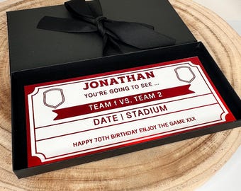 Football Ticket Gift | Personalised Match Day Voucher | Foil Football Keepsake | Birthday Gift For Dad