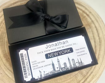 Personalised Boarding Pass, Surprise Trip Reveal, Boarding Pass Ticket, Custom Travel Ticket Keepsake, Holiday Reveal