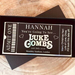 Personalised ticket event, Fake Ticket Gift, Event ticket gift, Concert ticket reveal, Luke Combs ticket image 7