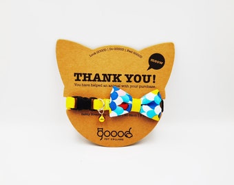 GOOOD Cat Collar | Smarty - LOOP | 100% Multi Colours Cotton Fabric | Safety Breakaway Buckle