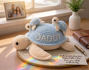 Personalized Crochet Turtle Family, Magnetic Baby Turtles, Mother's Day Gift