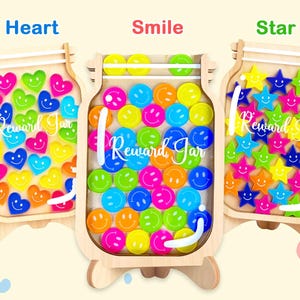 Magnetisches Belohnungsglas, Smiley Toke, Belohnungsglas mit Sterntoken, Chore Chart Geschenke für Kinder, Schulanfang