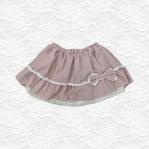 handmade polkadot pink ribbon skirt for gyaru himekaji jfashion coquette