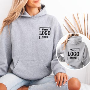 Custom Logo Sweatshirt, Your Business Logo or Brand Logo, Front and Back Logo Hoodie, Your Design Here, Team Logo Shirt, Company Logo Gifts