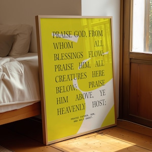 Christian Doxology Print • Praise God From Whom All Blessings Flow • Bible Verse Wall Art • Hymn DIGITAL Download