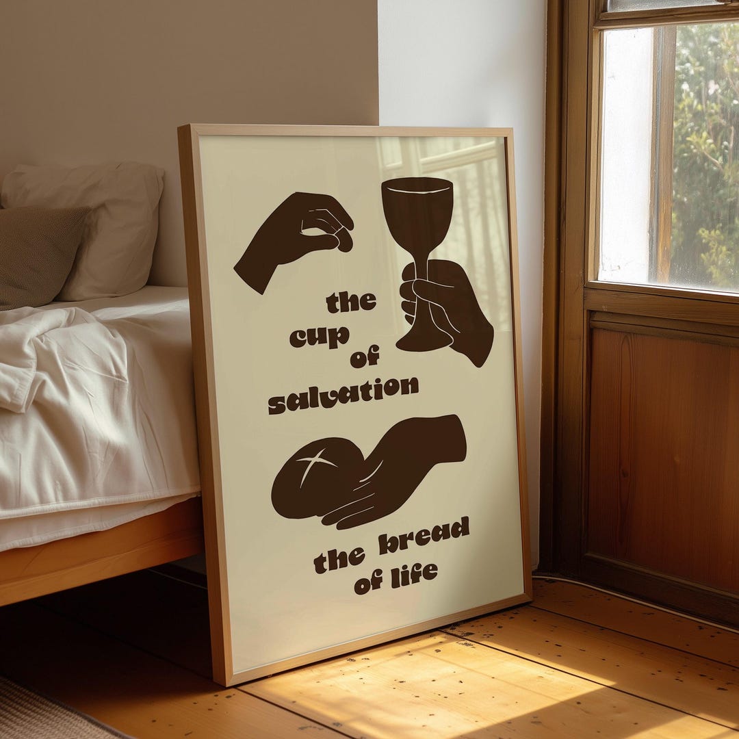 Communion Scripture Art Print: Bread of Life, Cup of Salvation (digital ...
