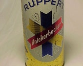 c1950s Ruppert Knickerbocker Jacob Ruppert New York, N.Y. Knickerbocker Twist Pack Vanity Top, Bottom Opened, Vintage Flat Top Beer Can No.3