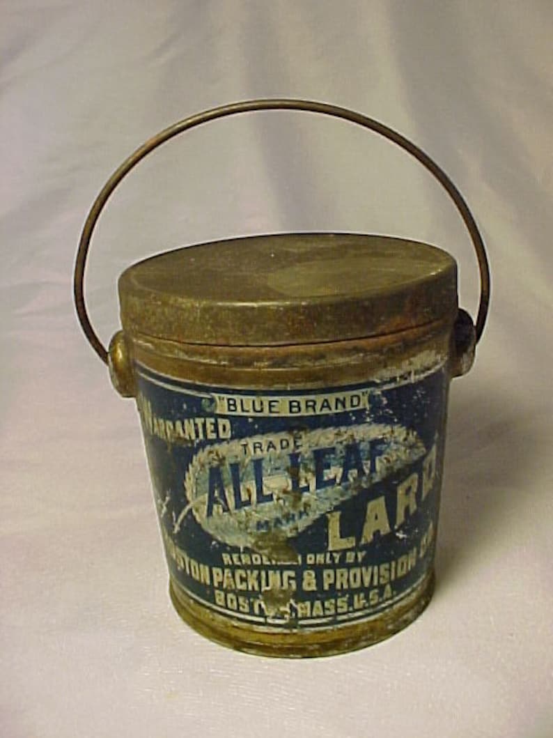 C1920s Blue Brand All Leaf Lard Rendered Only by Boston Etsy